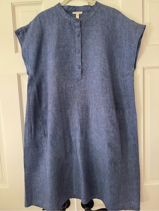 Eileen Fisher Dresses & Skirts - Eileen Fisher Blue Linen Dress